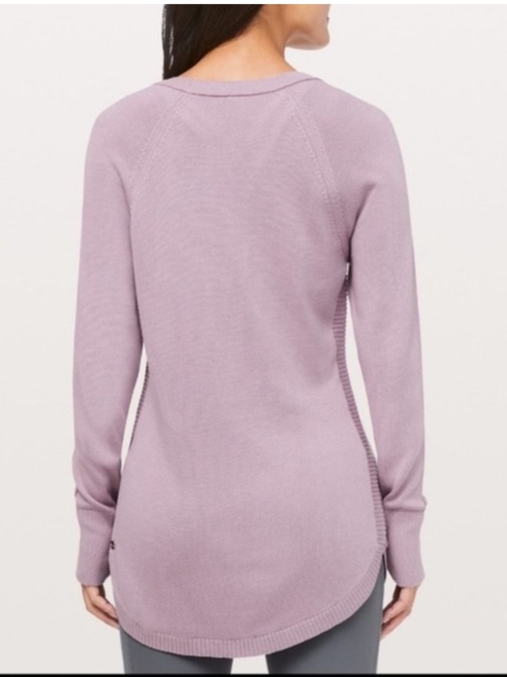 Lululemon Hello Aloe Pullover Sweater Mauve Pink Size 10 Thumbhole Crewneck - Picture 2 of 8